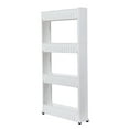 thumbnail image 6 of IVV 4 Tiers Narrow Storage Shelf with Wheels, Movable Plastic Sofa Side Storage Rack for Home Small Places, White, 6 of 8