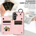 thumbnail image 3 of Nalacover for Samsung Galaxy A34 5G Wallet Case with Card Slots & Metal Finger Ring, Durable PU Leather Back Double Magnetic Botton Flip Kickstand Purse Shockproof Phone Case,Rosegold, 3 of 10