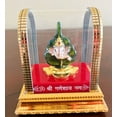thumbnail image 2 of White Lord Ganesha Bust in Leaf Idol in Acrylic Box Car Dashboard Statue H-3", 2 of 2