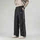 thumbnail image 3 of Pantalones anchos y rectos para hombre, estilo hip hop, hippie, informales, finos, de verano, novedosos en la estética clásica de la moda de Harajuku, 3 of 4