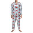 thumbnail image 3 of Naloa Cute Red Crabs With Nautical Men’s Pajamas Set - Long Sleeve Button Down Sleep Shirt and Pajama Bottoms Sleepwear Set-X-Large, 3 of 7