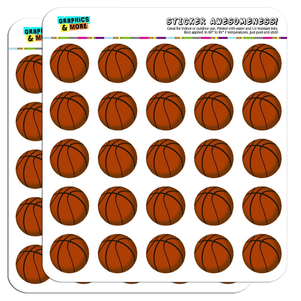 Basketball 1" Scrapbooking Crafting Stickers