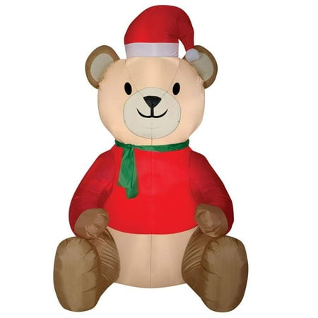 5.5' Airblown Teddy Bear Christmas Inflatable - Walmart.com