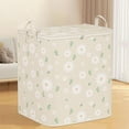 thumbnail image 2 of Cuxi Houndstooth Storage Box with Zipper, Large Capacity Clothes Organizer Bag for Bedding Quilt Pillow, Portable Wardrobe Moving Container Beige5, 2 of 4