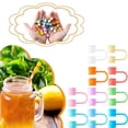 thumbnail image 6 of Silicone Straw Cover Set Reusable Drinking Straw Tips Compatible With 6 8mm For Traveling Picnicking Fitness Party Decoration, 6 of 9
