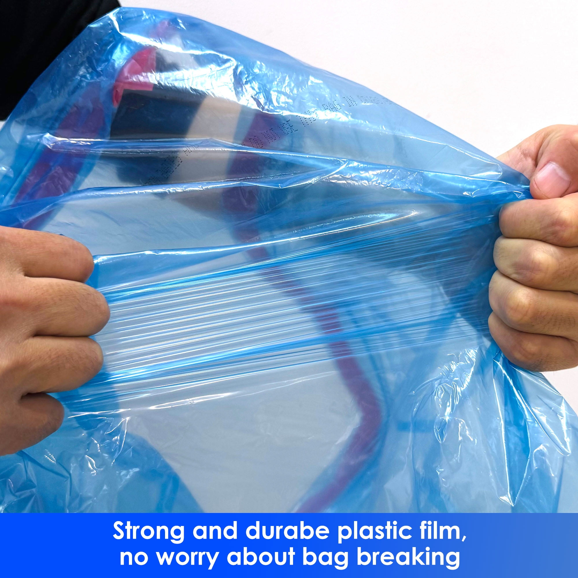 HygiCare Recycling Trash Bags, 30 Gallon, 120 Count, Unscented, Super Strong, Leakproof, Translucent Blue
