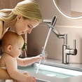 thumbnail image 2 of KAIYING Rotatable Bathroom Faucet with Digital Temperature Display, 1080 Degree Swivel Single Handle Sink Tap with 2 Spray Modes, Brushed Nickel, 2 of 7