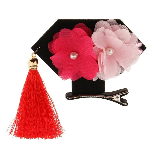 Pinzas para el cabello Niñas Princesa Flor perfecl Rojo 2