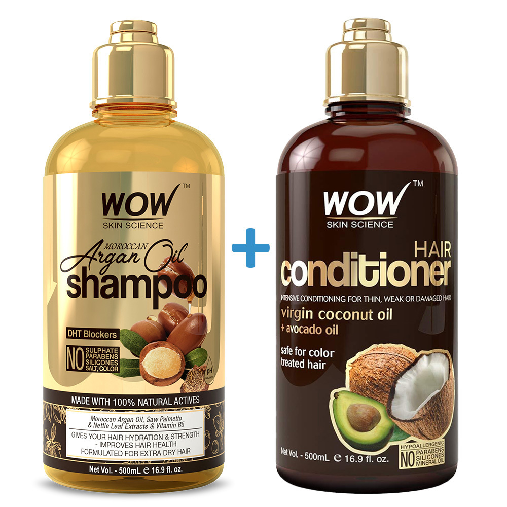 WOW Moroccan Argan Oil Shampoo With DHT Blockers + Coconut and Avocado