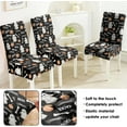 thumbnail image 4 of Halloween Chair Covers Set of 6,Halloween Ghost Parsons Chair slipcovers, Halloween Pumpkin Kitchen Dining Room Decor Chair Seat Cover Protectors(Halloween Ghost,6 Pack), 4 of 6