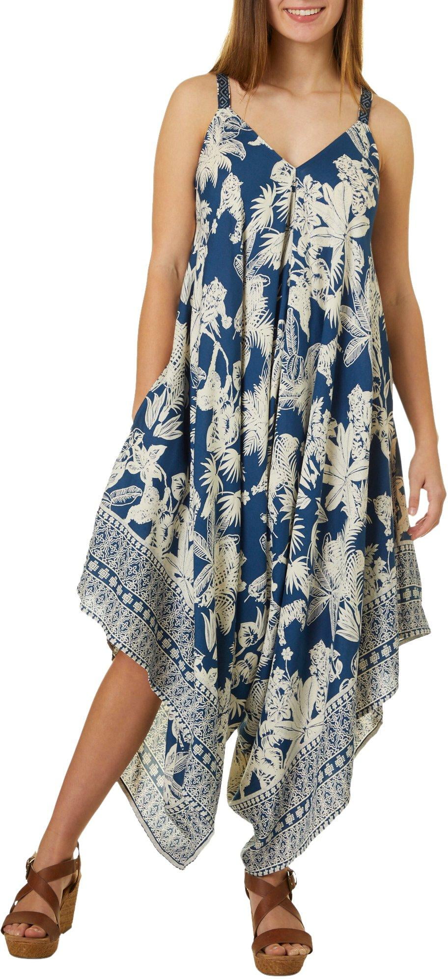 Angie Angie Juniors Tropical Print Jumpsuit