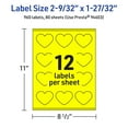 thumbnail image 6 of Avery Printable Heart Labels, Neon Yellow, 2-9/32" x 1-27/32", 960ct, 6 of 11