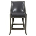 thumbnail image 6 of Home Square 2 Piece Wood Frame Faux Leather Counter Stool Set in Gray, 6 of 7