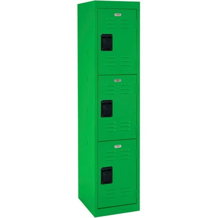 Sandusky 3-Tier Welded Steel Storage Locker, 66"H, Primary Green
