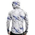 thumbnail image 4 of Men's UPF 50+ Camo Sun Hoodie, Raglan Colorblock Long Sleeve Uv Protection Hooded Fishing Shirt, Lightweight Quick Dry Polyester Light Purple S, 4 of 5