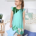 thumbnail image 4 of Balery Tropical Pineapple Camisón de princesa para niñas, pijama de algodón con mangas abullonadas, suave y bonito.-XX-Large, 4 of 6