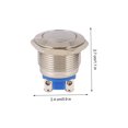 thumbnail image 3 of WASHWEPE 2Ud Botón Metálico Pulsador Inoxidable Plata Para Control Circuito Y Timbre En Casa, 3 of 5