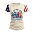 thumbnail image 3 of 911 Never Forget Shirt 9/11 25th Anniversary Tshirt | We Will Never Forget Short Sleeve Tee, Remember Honor Unite Casual Summer Top, 3 of 6