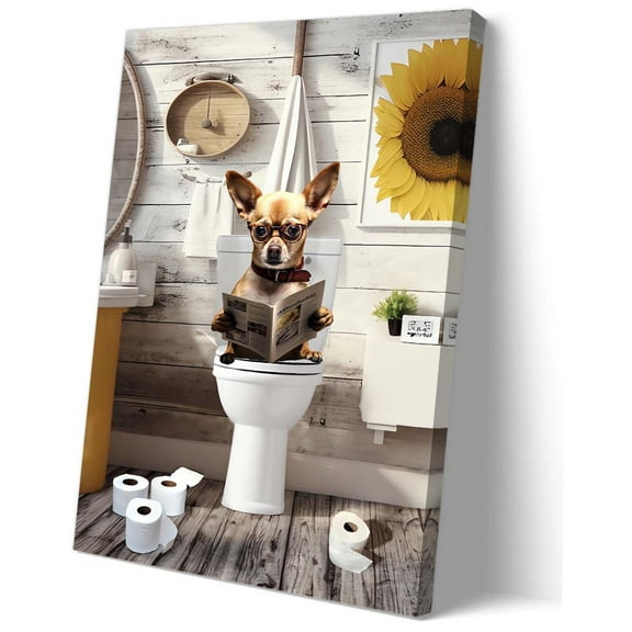 Chihuahua Dog Poster Bathroom Wall Art Pictures for Hallway Wall Panels Decorative Paintings on Canvas Prints for Bedroom Giclee Prints