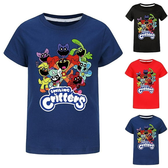 T-shirt pour Enfants Smiling Critters Dessin Animé Catnap Hoppy Hopscotch Fans Garçons Filles Décontracté à Manches Courtes Tee Hauts
