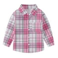 thumbnail image 7 of Ltctricy Toddler Baby Button down Shirts Boys Girls Plaid Long Sleeve Collared Dress Shirts School Casual Blouses, 7 of 7
