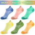 thumbnail image 2 of EALLCO Women's Ankle Low Cut Socks Athletic Cushioned Running Socks for Women 6 Pairs, 2 of 6