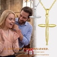 thumbnail image 4 of Beautlace Dainty Cross Necklace for Women,18K Gold Plated Faith Minimalist Celtic Cross Pendant Christmas Mother's Day Christian Jewelry Gifts for Her Mom Wife, 4 of 11