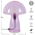 thumbnail image 2 of Urban Shop Novelty Glass Mushroom Lamp, Hot Pink, 12" H, Plug-in, 2 of 9