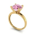 thumbnail image 2 of Clara Pucci 14K Yellow Gold 2.5ct Pink Solitaire Ring for Women, 2 of 8