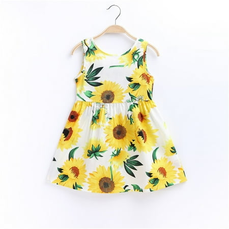 

PatPat Baby / Toddler Girl Sunflower Print Bowknot Sleeveless Dress(Baby Girls&Toddler Girls)