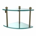 thumbnail image 5 of Two Tier Corner Glass Shelf - Polished Brass, 5 of 7