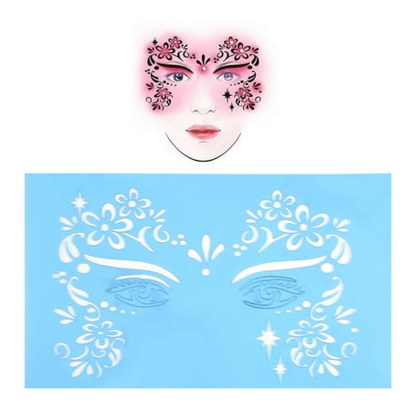 WALFRONT 7pcs/set Reusable Face Paint Stencil Body Painting Template Facial Makeup Tattoo Design Tools, Flower Butterfly Stencil, Facial Design Tools