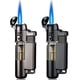 thumbnail image 1 of Paquete de 2 encendedores de butano, mini encendedor de antorcha con llavero, encendedor de gas ajustable a prueba de viento para parrilla, barbacoa, vela, camping, chimenea, negro y gris (sin gas bu TUNC Sencillez, 1 of 5