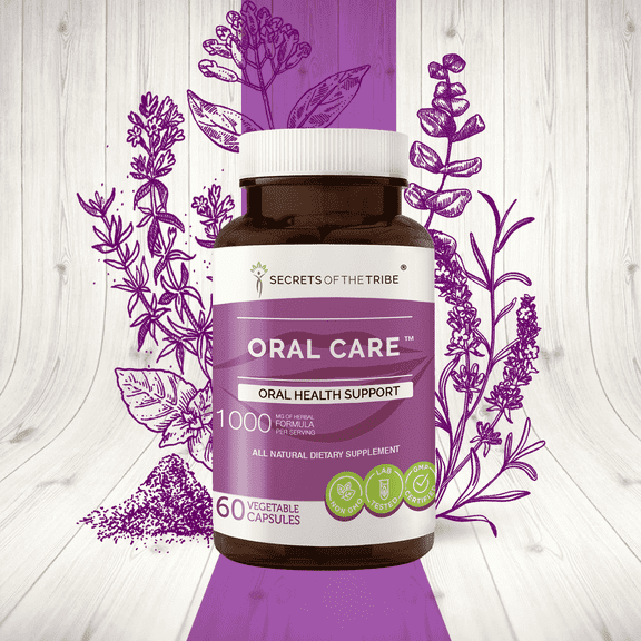 Secrets of the Tribe Oral Care Capsules Dietary Supplement, Natural Herb Blend, Made from Cinnamon, Cloves, Lavender, Eucalyptus, Peppermint, Thyme 60 Count