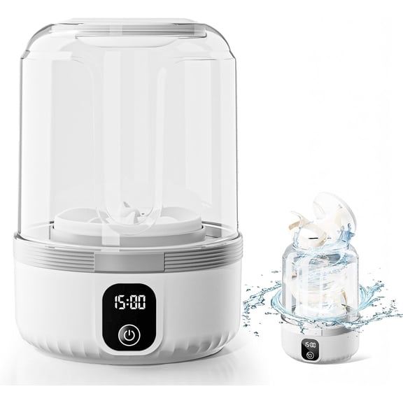 Underwear Washing Machine, Upgrade 1.5L Mini Portable Washing Machine Rechargeable Underwear Washer Deep Cleans Small Clothes for Apartment, Dorm, RV, Travel & Hotel Use(White)