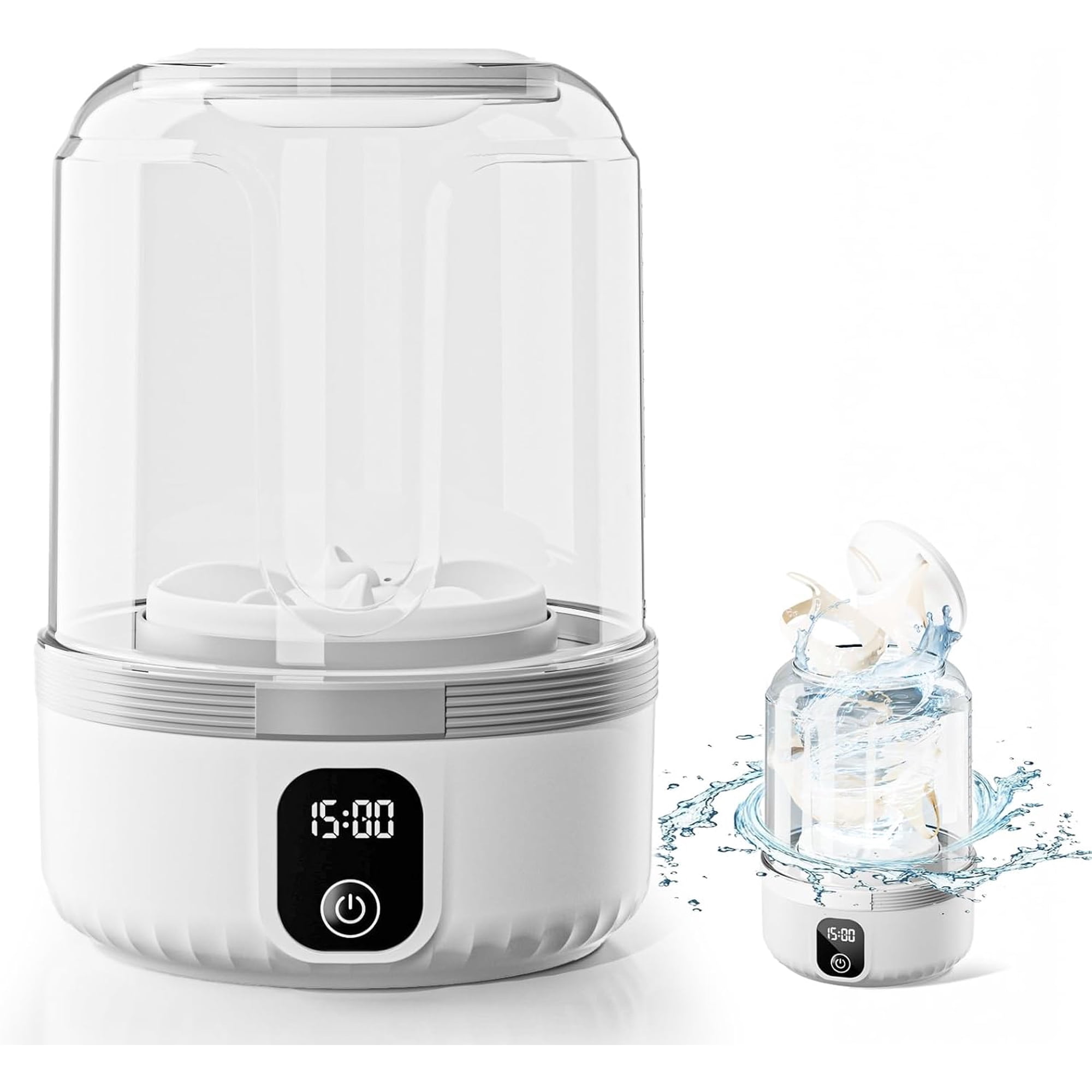 Underwear Washing Machine, Upgrade 1.5L Mini Portable Washing Machine Rechargeable Underwear Washer Deep Cleans Small Clothes for Apartment, Dorm, RV, Travel & Hotel Use(White)