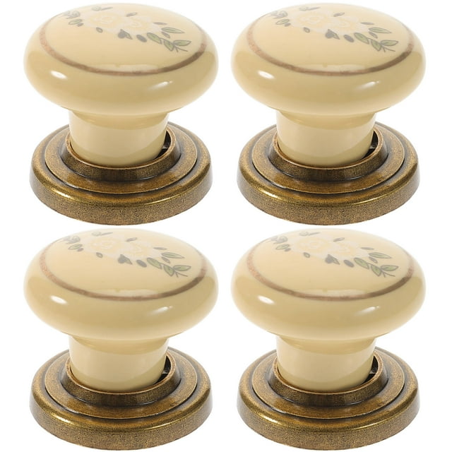 HINTRMENT 4Pcs Knobs for Kitchen Cabinets Khaki Zinc Alloy Simple Design Durable Use