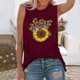 thumbnail image 1 of ICHUANYI Clearance Women Letters Printing Sleeveless Vest Tank Shirt Tunic Blouse Tops(Wine, S) ICHUANYI WER2023081005125, 1 of 4