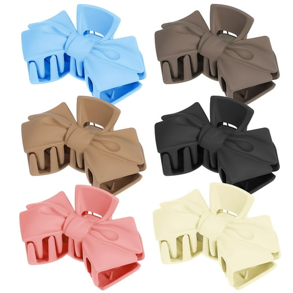 6 Pcs Bow Hair Clips For Women Claw Clips Plastic Hair Clips Women Hair Clips Hair Bow Clips Bow Barrette Bow Shaped Hair Pin Hair Accessories