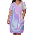 thumbnail image 2 of Vestido de noche con diseño holográfico para mujer traje holgado con 17 bolsillos para festival verano, 2 of 6