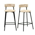thumbnail image 5 of Set of 4 Counter Stools, Handwoven Paper Rope Bar Stools Boho Round Dining Pub Chairs for Kitchen (White), 5 of 13
