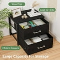 thumbnail image 6 of Stackable Storage Drawers Closet Organizers and Storage Fabric Black 2 Drawer Dresser for Bedroom Modern, 6 of 18