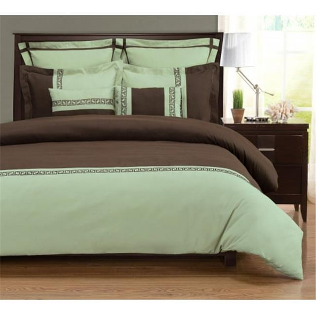 Impressions de Luxor Treasures EMMA 7PC FQ-SGCH EMMA Housse de Couette 7 Pièces Set-Sage/chocolat