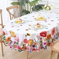 thumbnail image 2 of Floral Tablecloth, Colorful Flower Table Cloth, Spring Summer Table Covers, Waterproof Table Cover for Dining Table Kitchen Party Picnic Camping,Oval-60"x84", 2 of 6