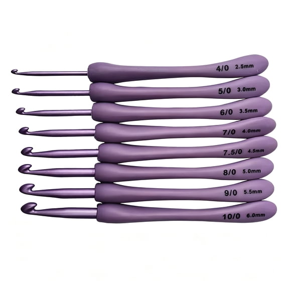 EXLEAF 2026 New 8 Pieces Set Crochet Hooks Ergonomic Handle for Diy Crochet Yarn Sewing for Making Blankets,Scarves,Amigurumi,Home Decor,Crafting Projects