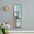 thumbnail image 2 of 48"* 13.8" Modern Black Aluminum Alloy Metal Frame Wall Mirror, Makeup Mirror, Floor Standing Large Mirror, Decorative Mirror, Suitable for Bathroom, Clothing Store, Wall-Mounted and Standing, 2 of 9