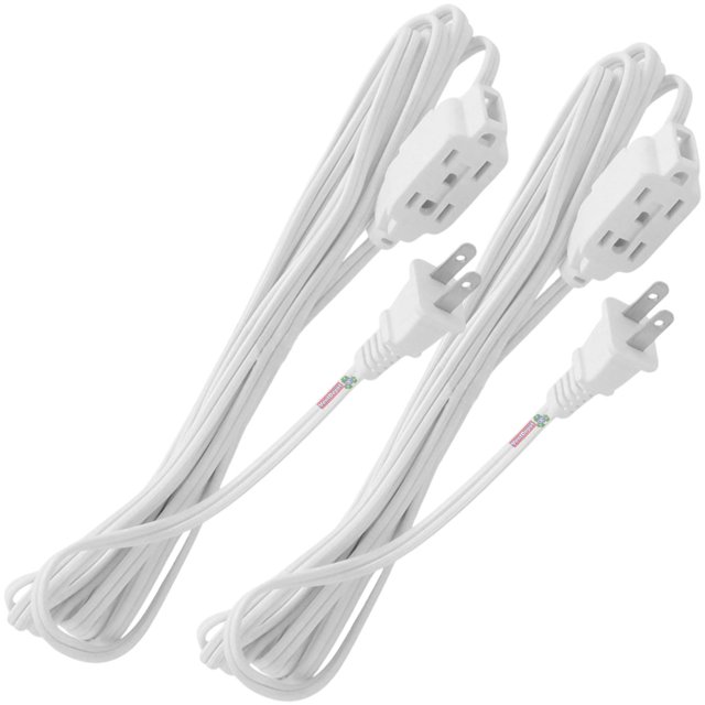 Cables Multicontacto Triple VoltReach05 2Pzas 2x5m 16 AWG 3 Contactos 127V 7A ABS/Cobre Blanco.
