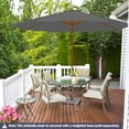 thumbnail image 2 of Gymax 10FT Wooden Market Table Umbrella Pulley Sunshade Canopy w/8 Bamboo Ribs Gray, 2 of 9