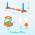 thumbnail image 5 of Joyfy 2-in-1 Inflatable Pool Toys Set with Pool Volleyball & Pool Basketball Hoop, Summer Pool Game for Kids and Pool Floats Adults, Volleyball Court (105”x28”x38”)|Basketball (27.6”x23”),L-Orange, 5 of 9