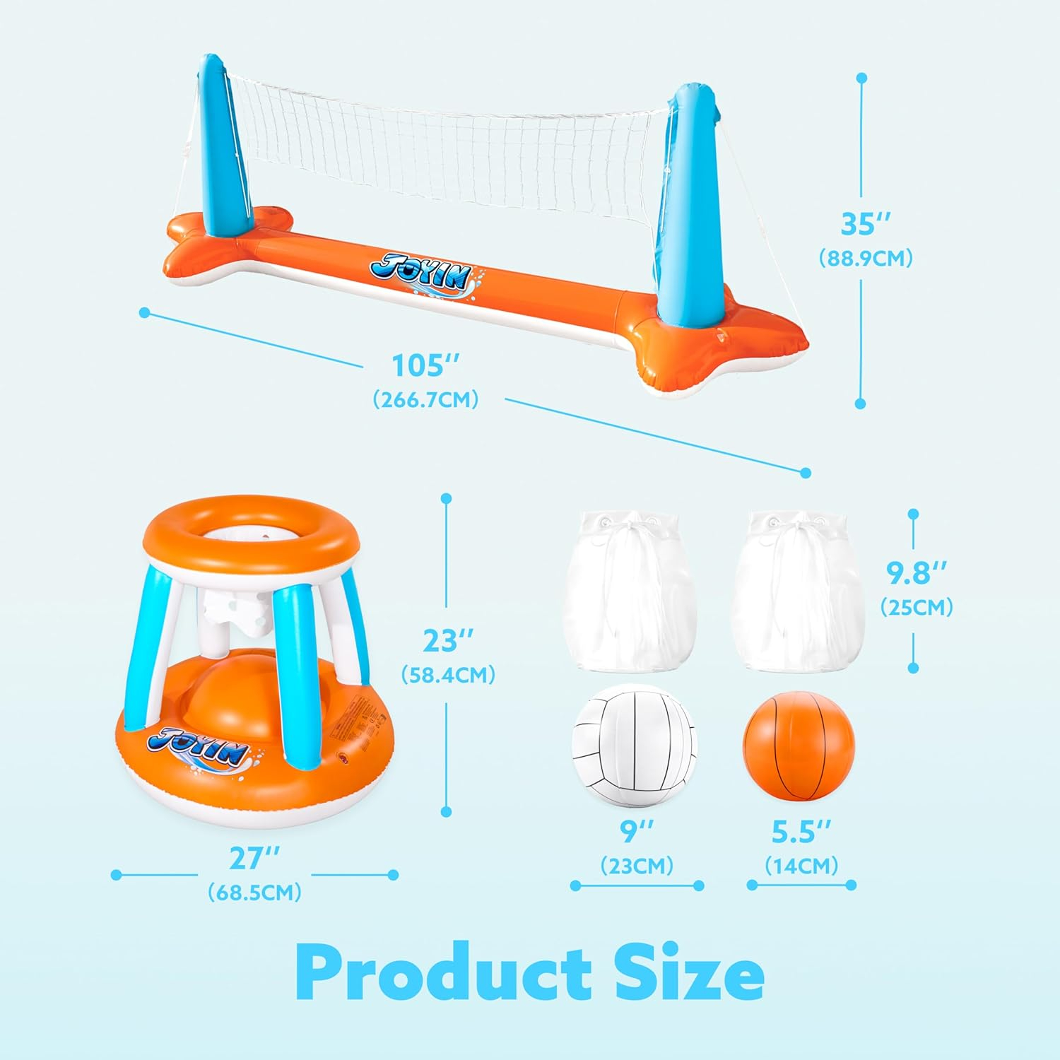 Joyfy 2-in-1 Inflatable Pool Volleyball & Basketball Set photo 4